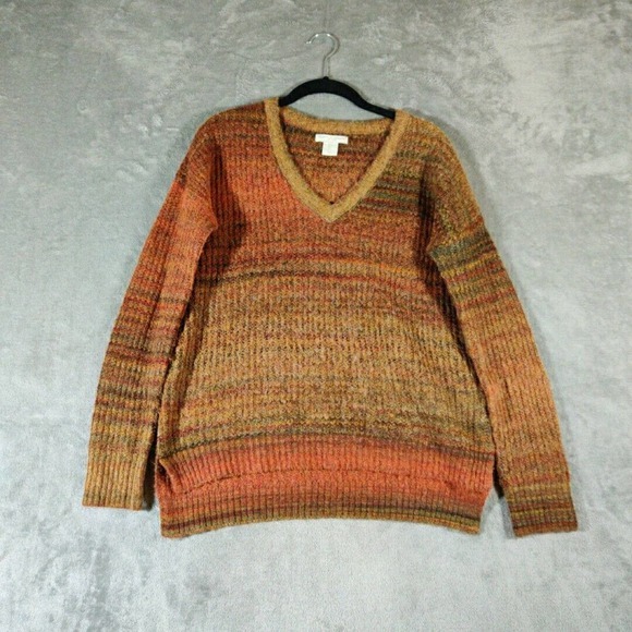 Christian Siriano Sweater Womens Small Orange Multicolor ombré Effect‎ Cabincore - Picture 1 of 7